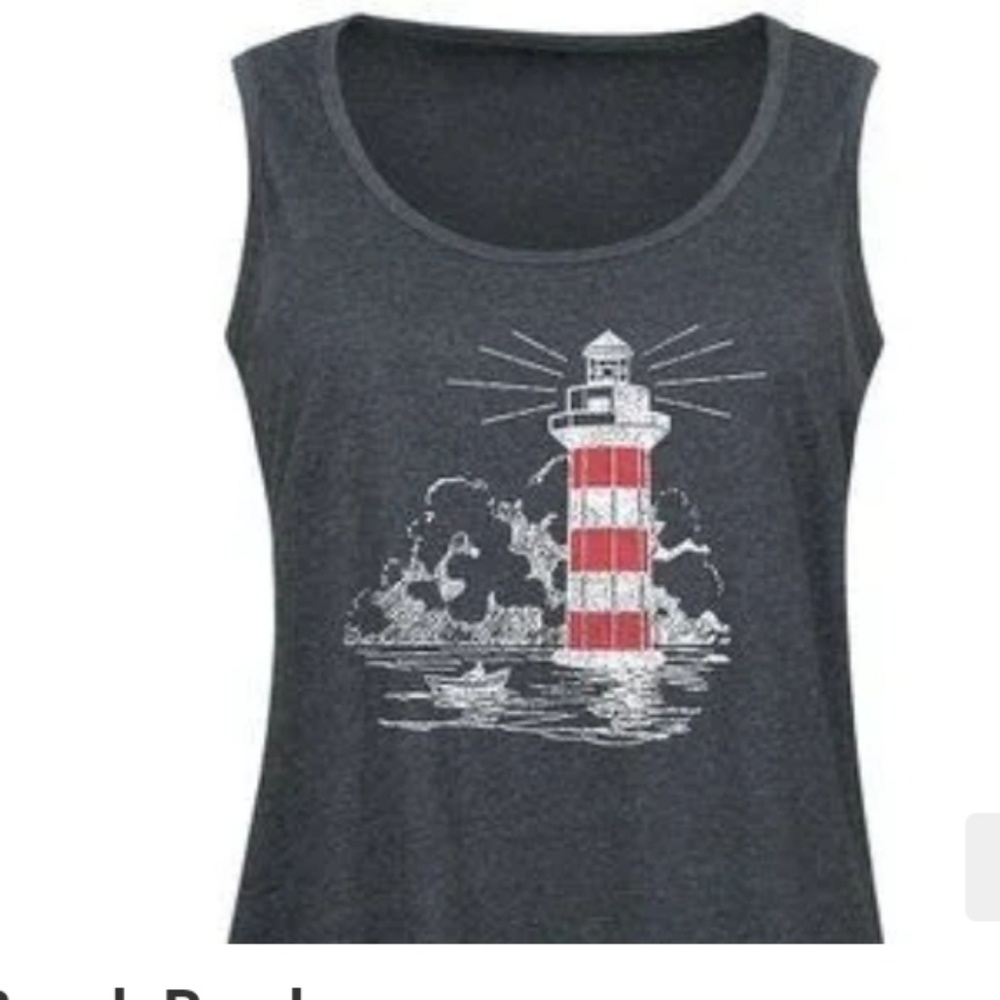 Nwot instant message sleeveless tee/lighthouse